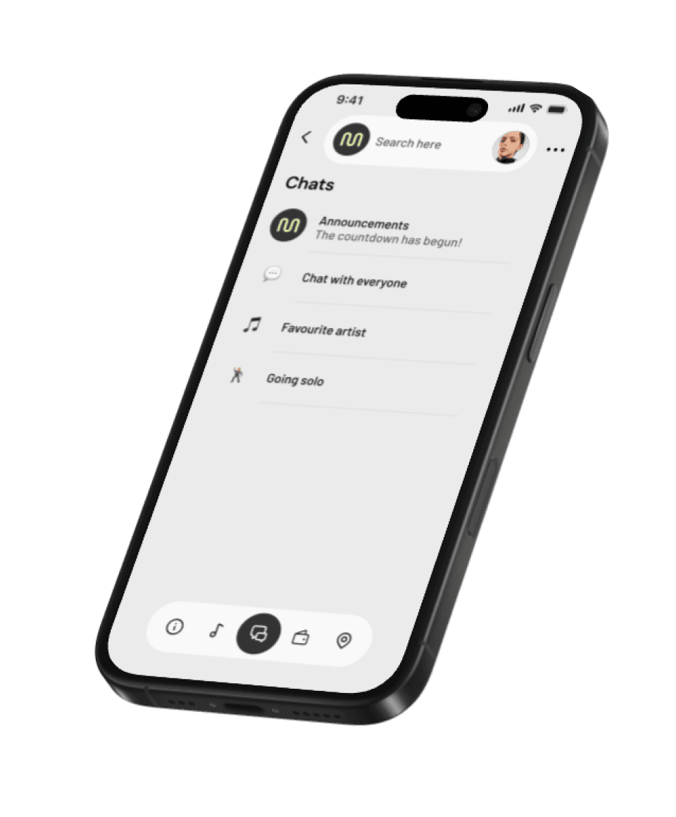 Announcements screen